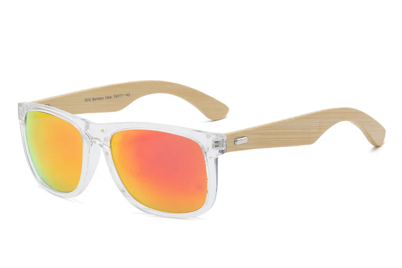 DS-7619 Clear RVC Bamboo - Lentes RVC transparentes con varillas de bambú y estilo moderno