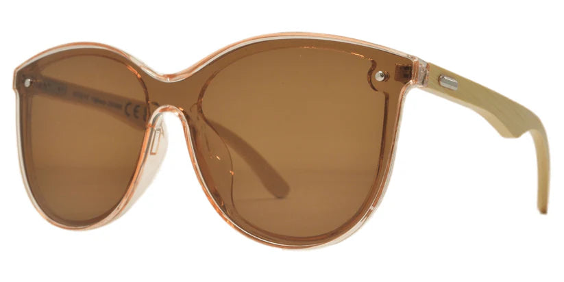 DS-7982 Bamboo - Lentes Cat Eye de plástico con estilo vintage y varillas de bamboo