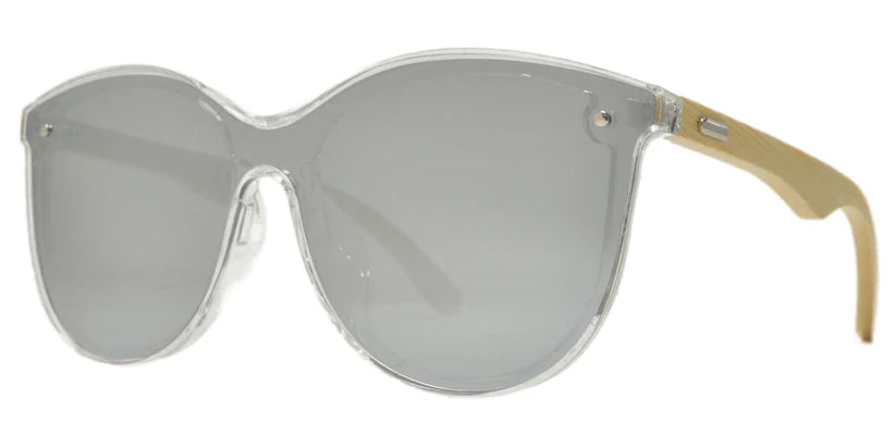 DS-7982 Bamboo - Lentes Cat Eye de plástico con estilo vintage y varillas de bamboo