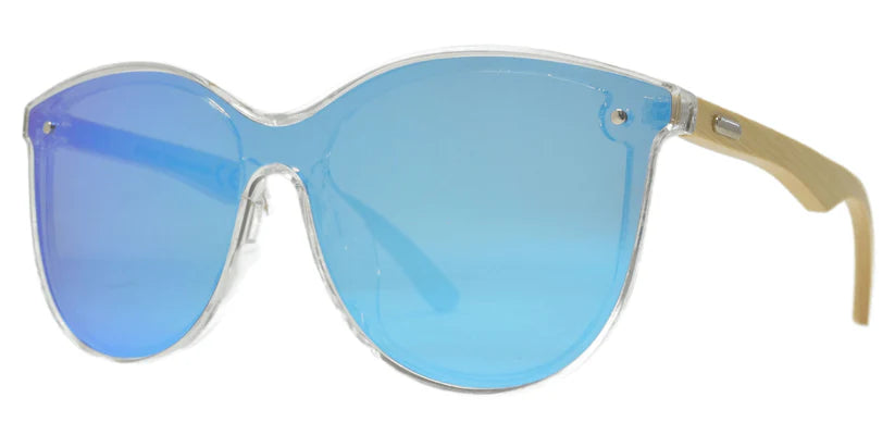 DS-7982 Bamboo - Lentes Cat Eye de plástico con estilo vintage y varillas de bamboo