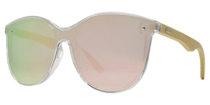 DS-7982 Bamboo - Lentes Cat Eye de plástico con estilo vintage y varillas de bamboo