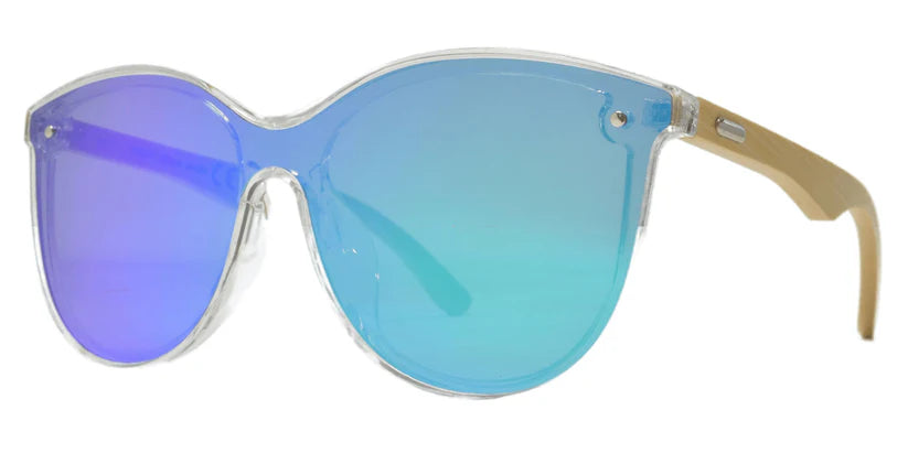 DS-7982 Bamboo - Lentes Cat Eye de plástico con estilo vintage y varillas de bamboo