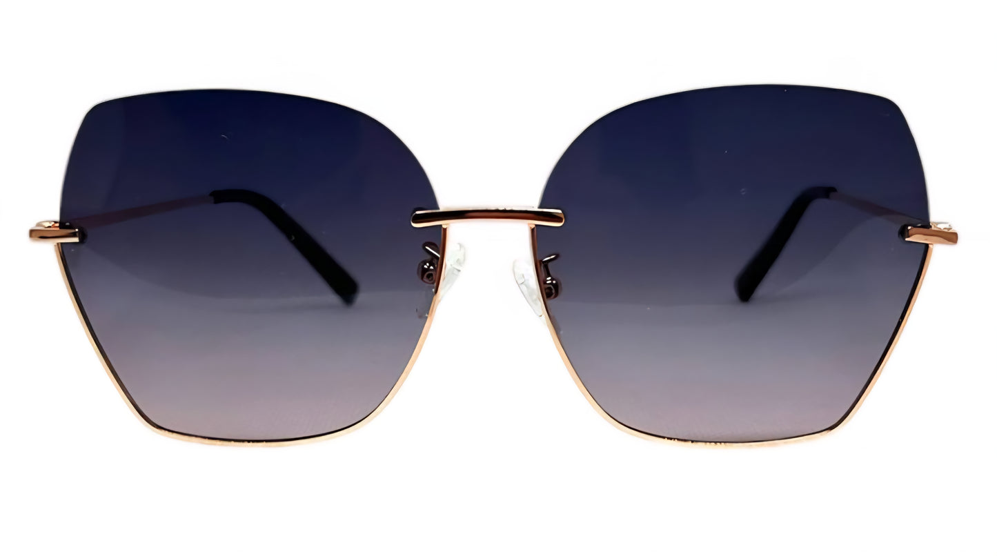 EK-7232 – Lentes de Sol Metálicos Ultra Ligeros con Mica Degradada y Medio Armazón