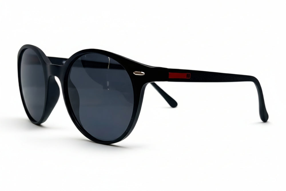 EK-78009 Lentes de Sol Redondos con Detalle Rojo – Docena (12 pzs)