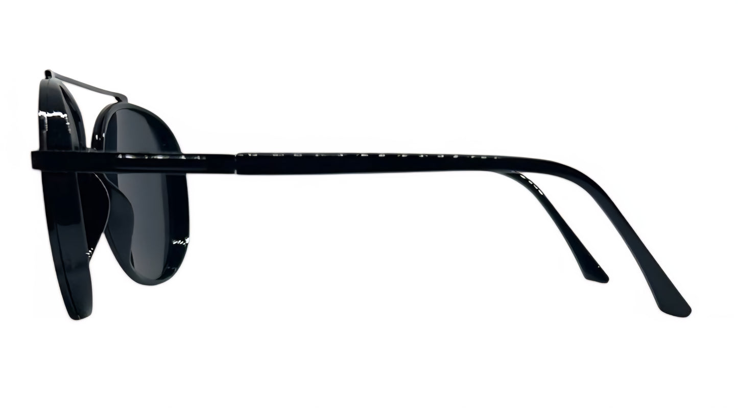 EK-8012 – Lentes de Sol Estilo Aviador Metálicos con Puente Superior y Micas Oscuras