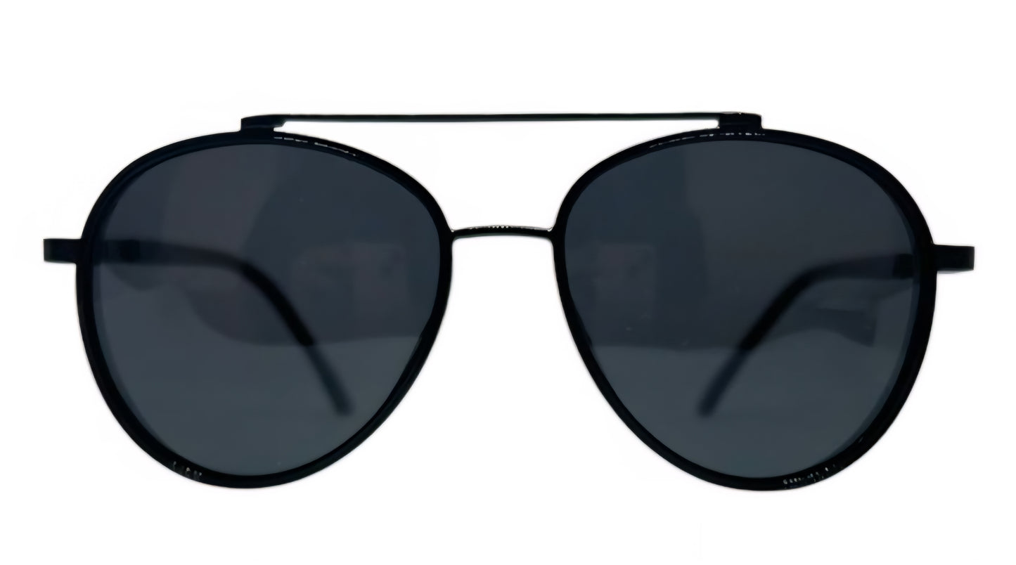 EK-8012 – Lentes de Sol Estilo Aviador Metálicos con Puente Superior y Micas Oscuras