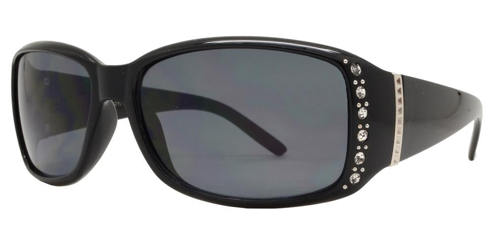 DS-7572 AX - Lentes rectangulares para mujer con pedrería y detalle metálico