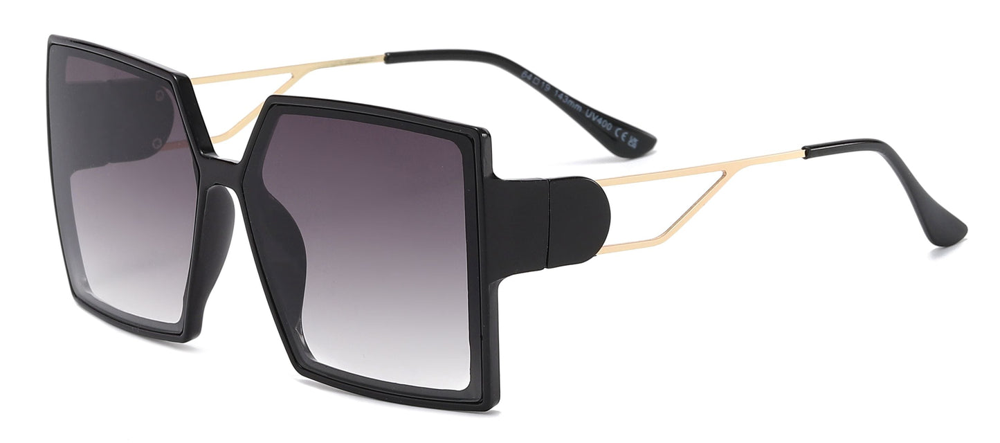DS-8000 - Lentes cuadrados con mica plana y marco plástico de estilo moderno