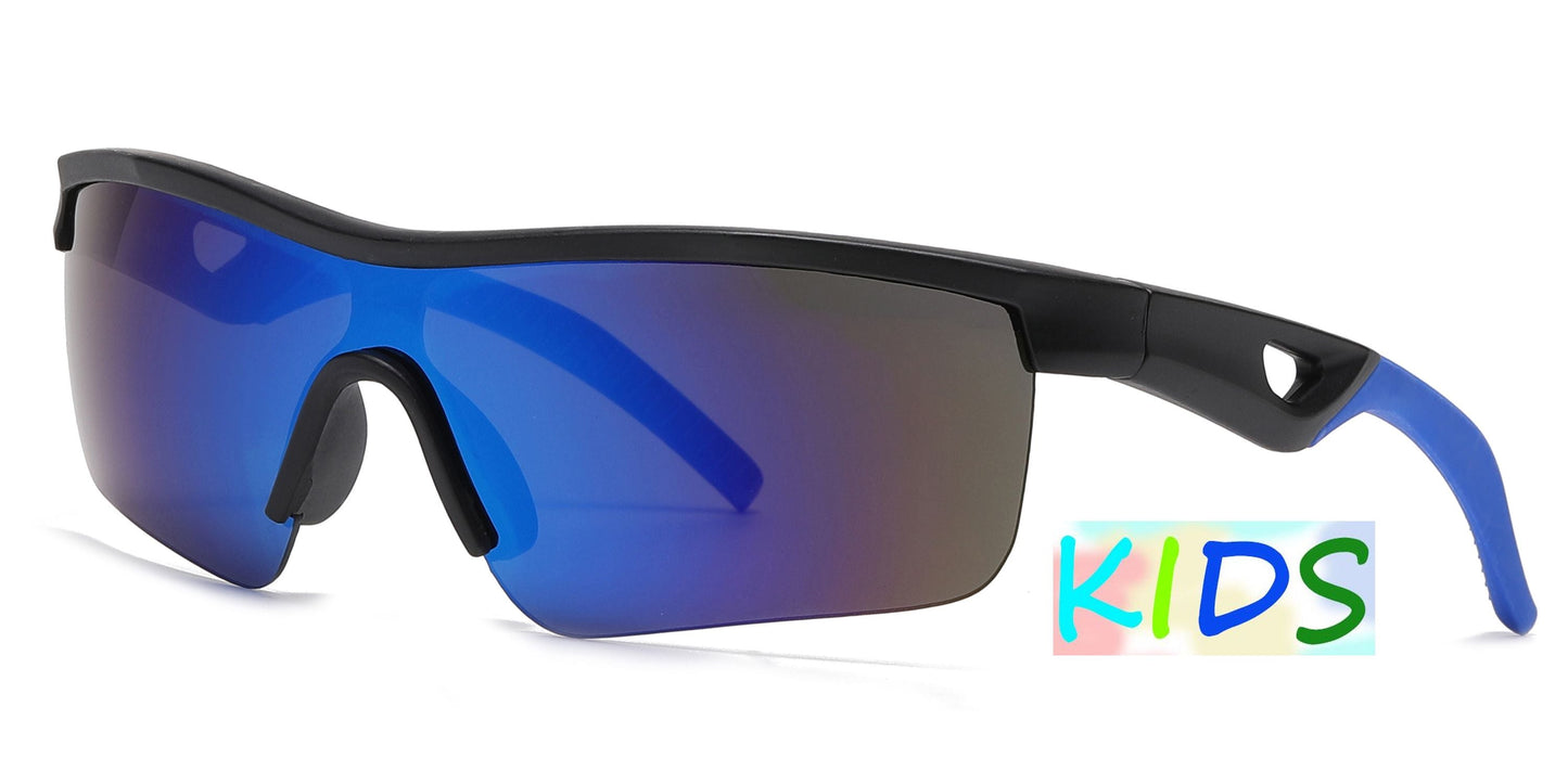 DS-4593 - Lentes deportivos para niños de media montura con mica tipo escudo