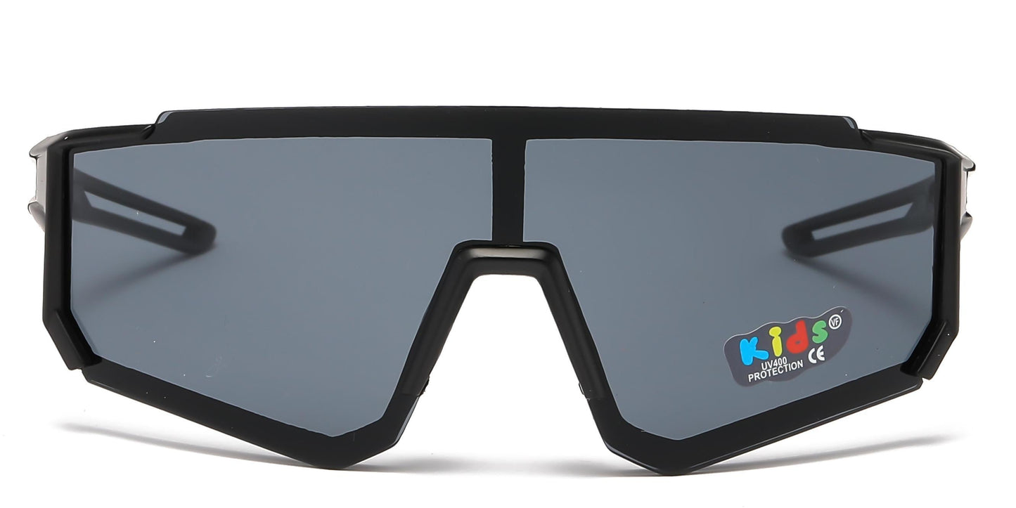 DS-4583 - Lentes deportivos para niños tipo escudo con mica espejo de color