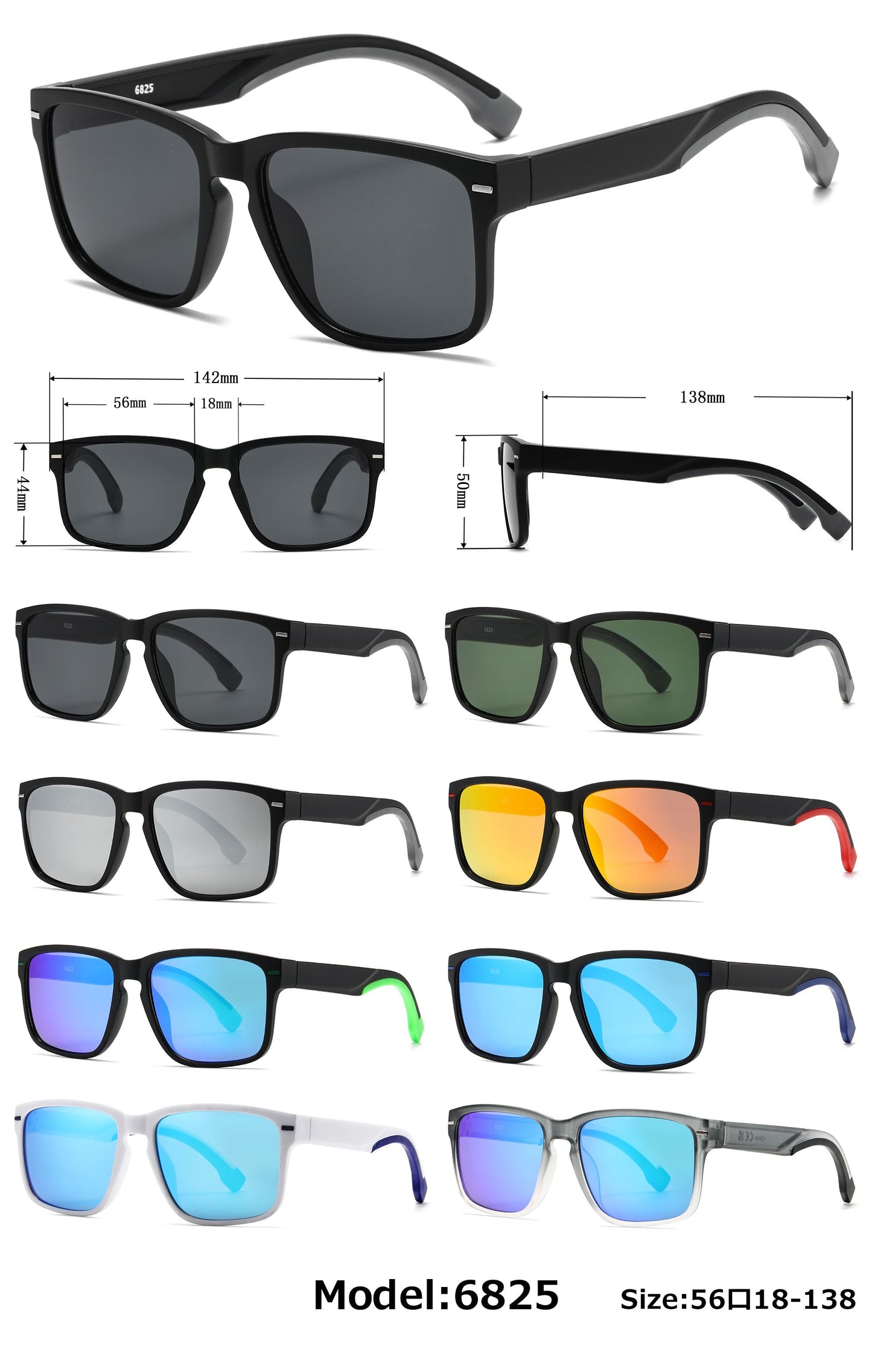 DS-6825 - Lentes rectangulares para hombre con puente tipo keyhole