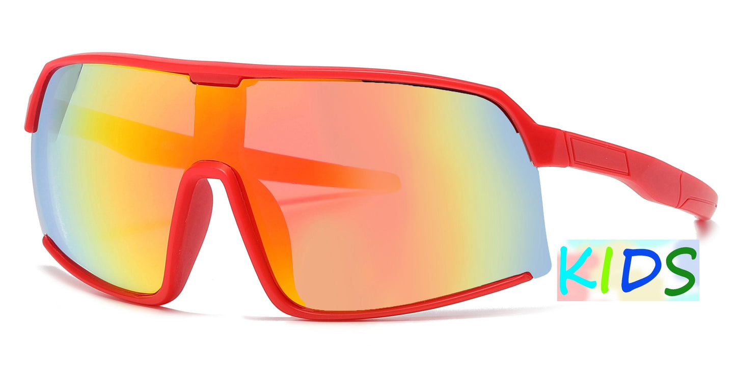 DS-4590 - Lentes deportivos envolventes para niños con lente tipo escudo y mica espejo