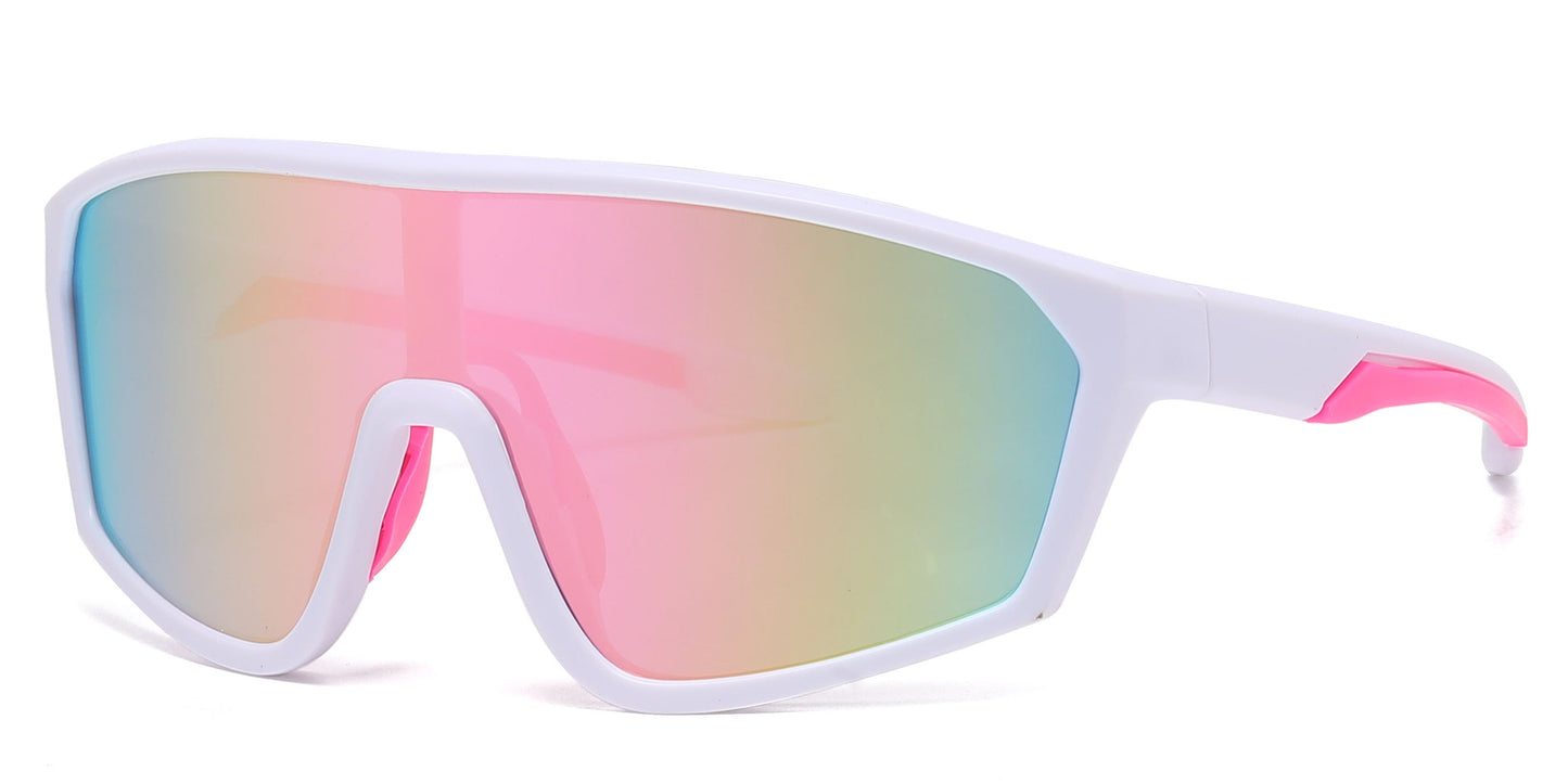 DS-4906 - Lentes deportivos para niños con diseño tipo escudo y lente de una sola pieza