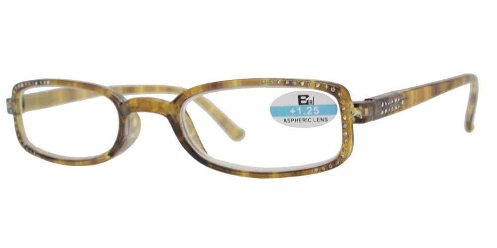 DS-RS 1128 - Lentes de lectura rectangulares pequeños de plástico con acabado mármol