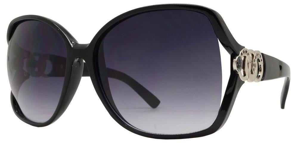 DS-8339 - Lentes fashion grandes para mujer con varillas decoradas con anillos