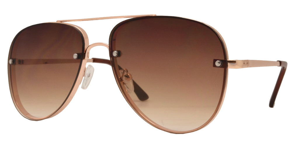 DS-8687 - Lentes estilo Aviador sin montura con lente espejo de color y diseño clásico