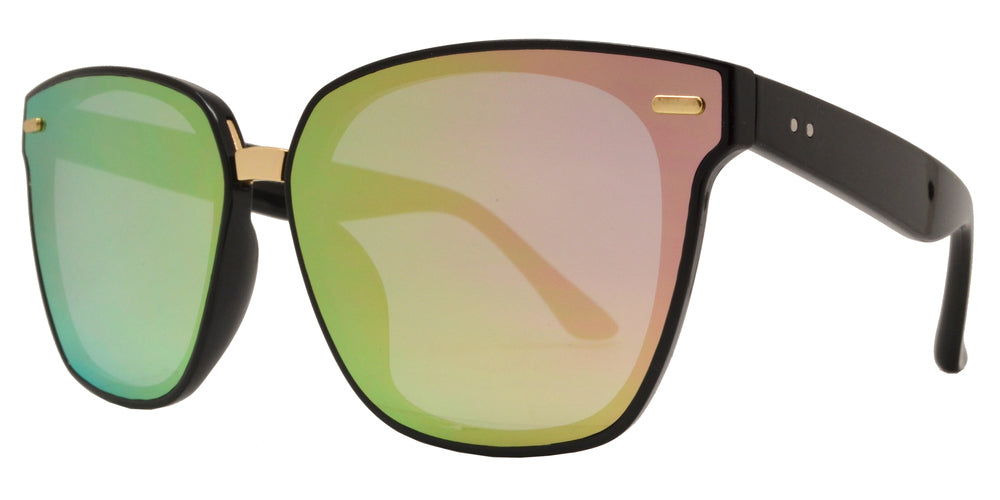 DS-7963 - Lentes cuadrados Horn Rimmed con puente metálico y mica plana