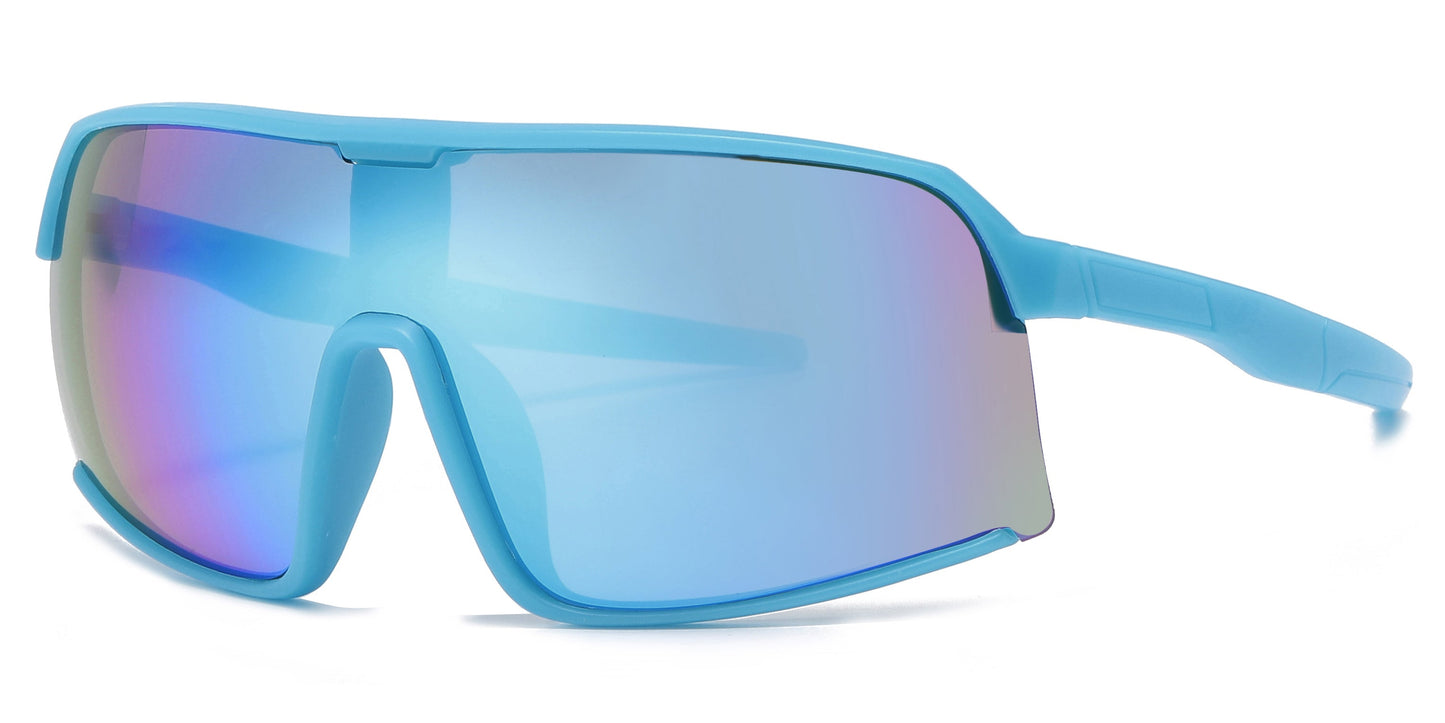 DS-4590 - Lentes deportivos envolventes para niños con lente tipo escudo y mica espejo