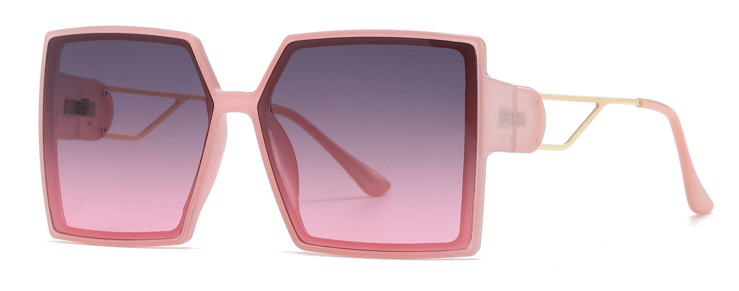 DS-8000 - Lentes cuadrados con mica plana y marco plástico de estilo moderno