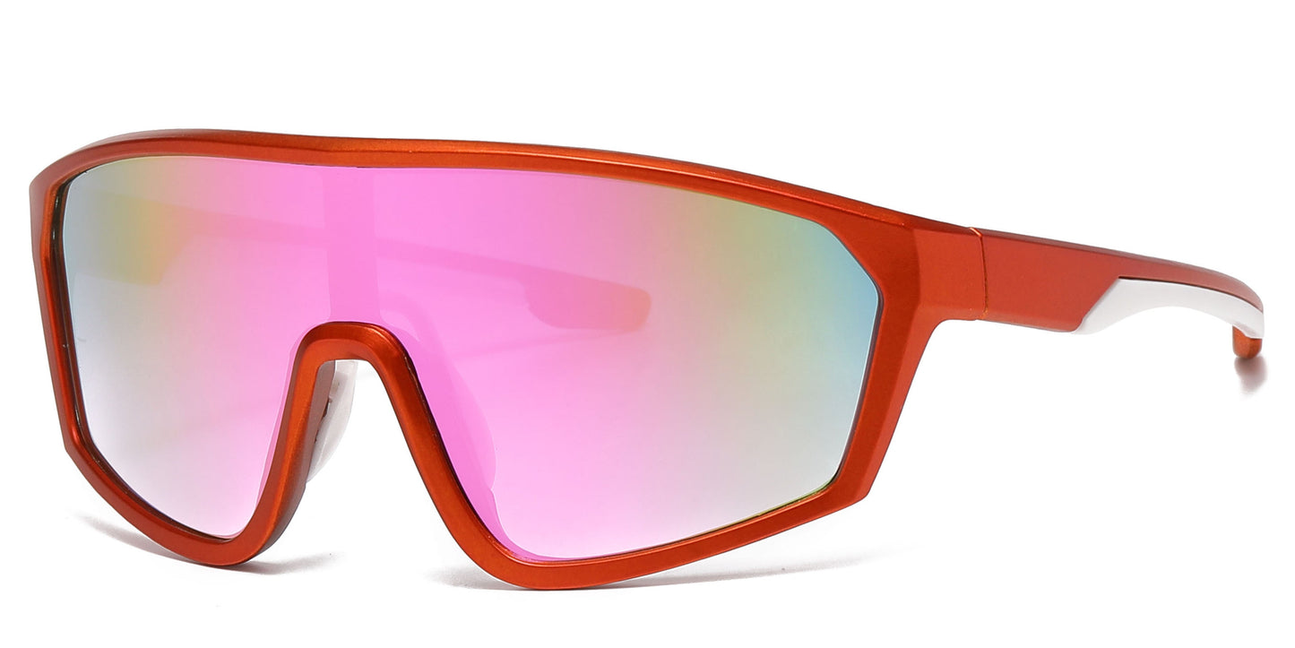 DS-4906 - Lentes deportivos para niños con diseño tipo escudo y lente de una sola pieza