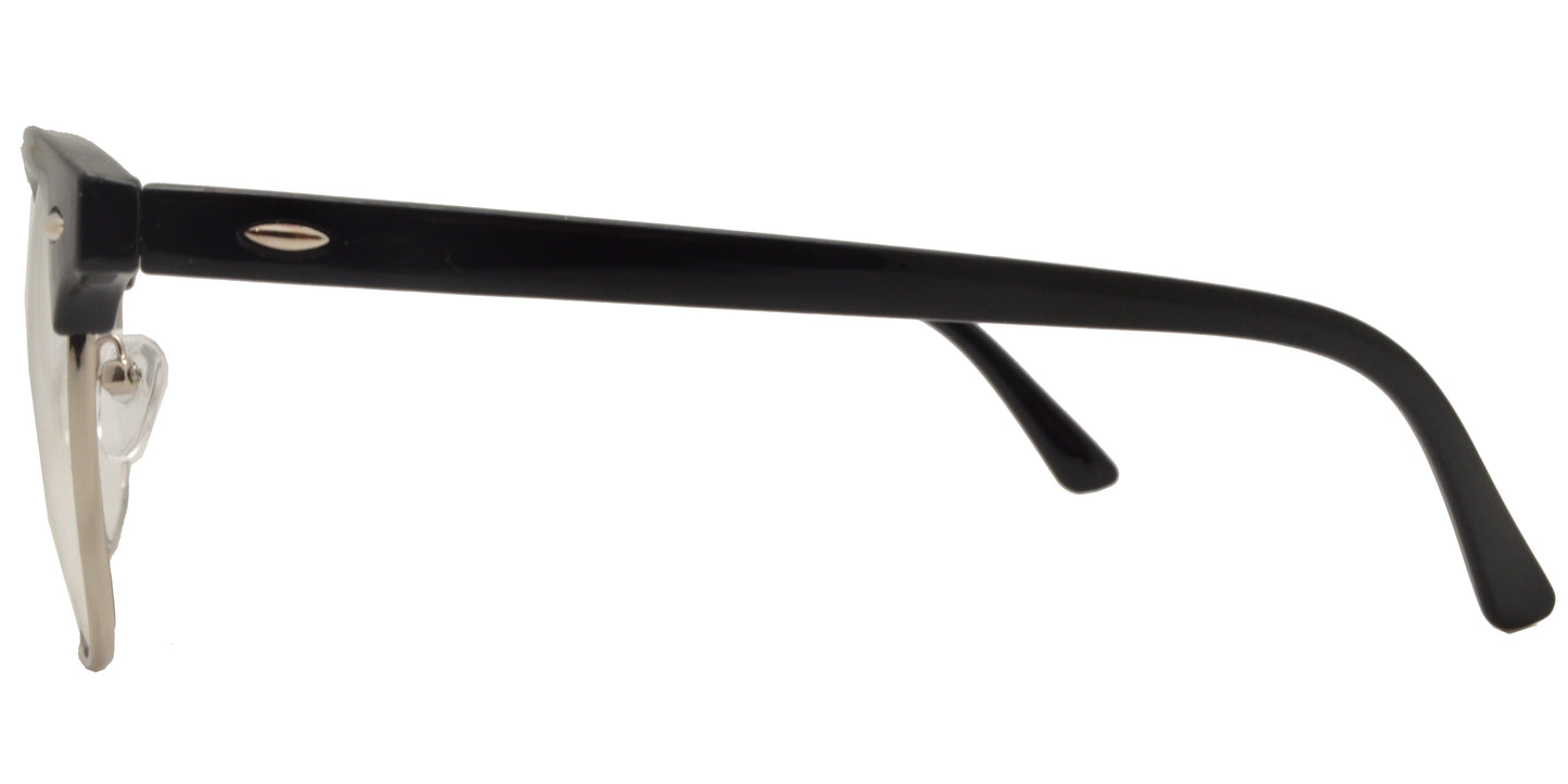 DS-7768 N - Lentes clásicos Horn Rimmed media montura con mica transparente