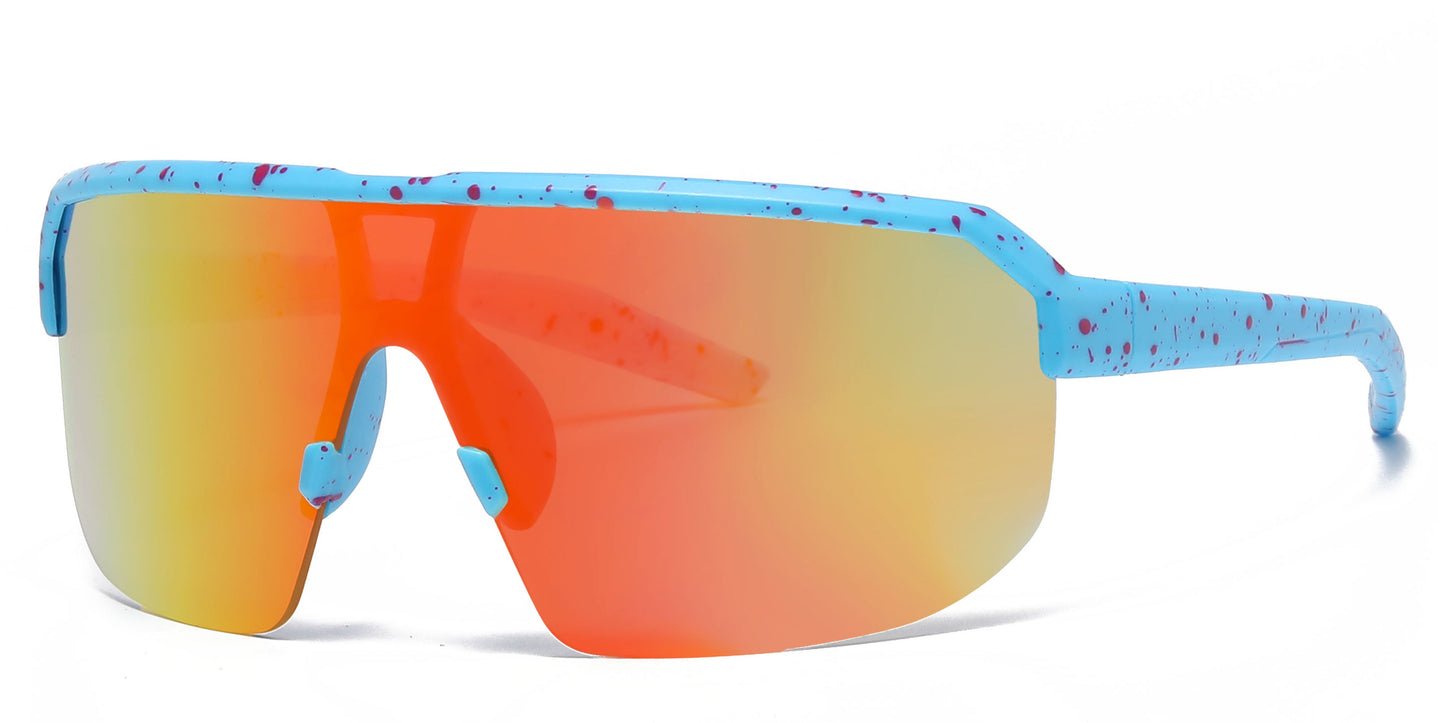 DS-4909 - Lentes deportivos para niños de media montura con lente tipo escudo y mica espejo