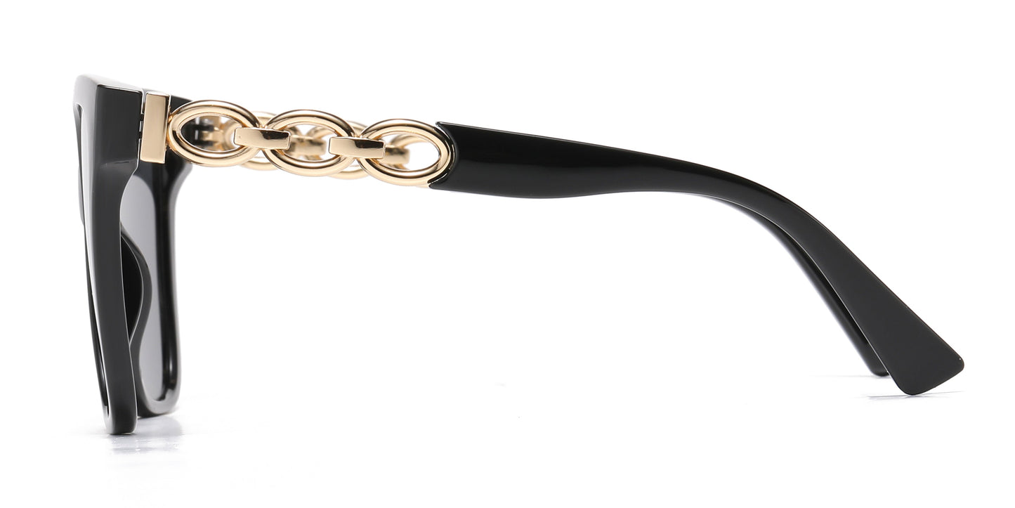 DS-5260 - Lentes estilo mariposa con cadena decorativa para mujer y diseño cuadrado