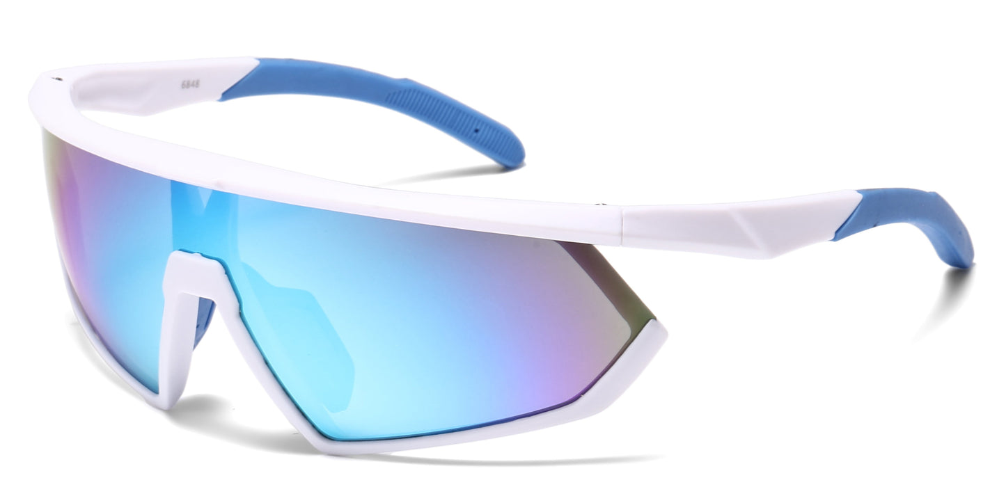 DS-6848 - Lentes tipo escudo de una sola pieza con marco plástico