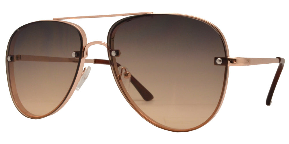 DS-8687 - Lentes estilo Aviador sin montura con lente espejo de color y diseño clásico