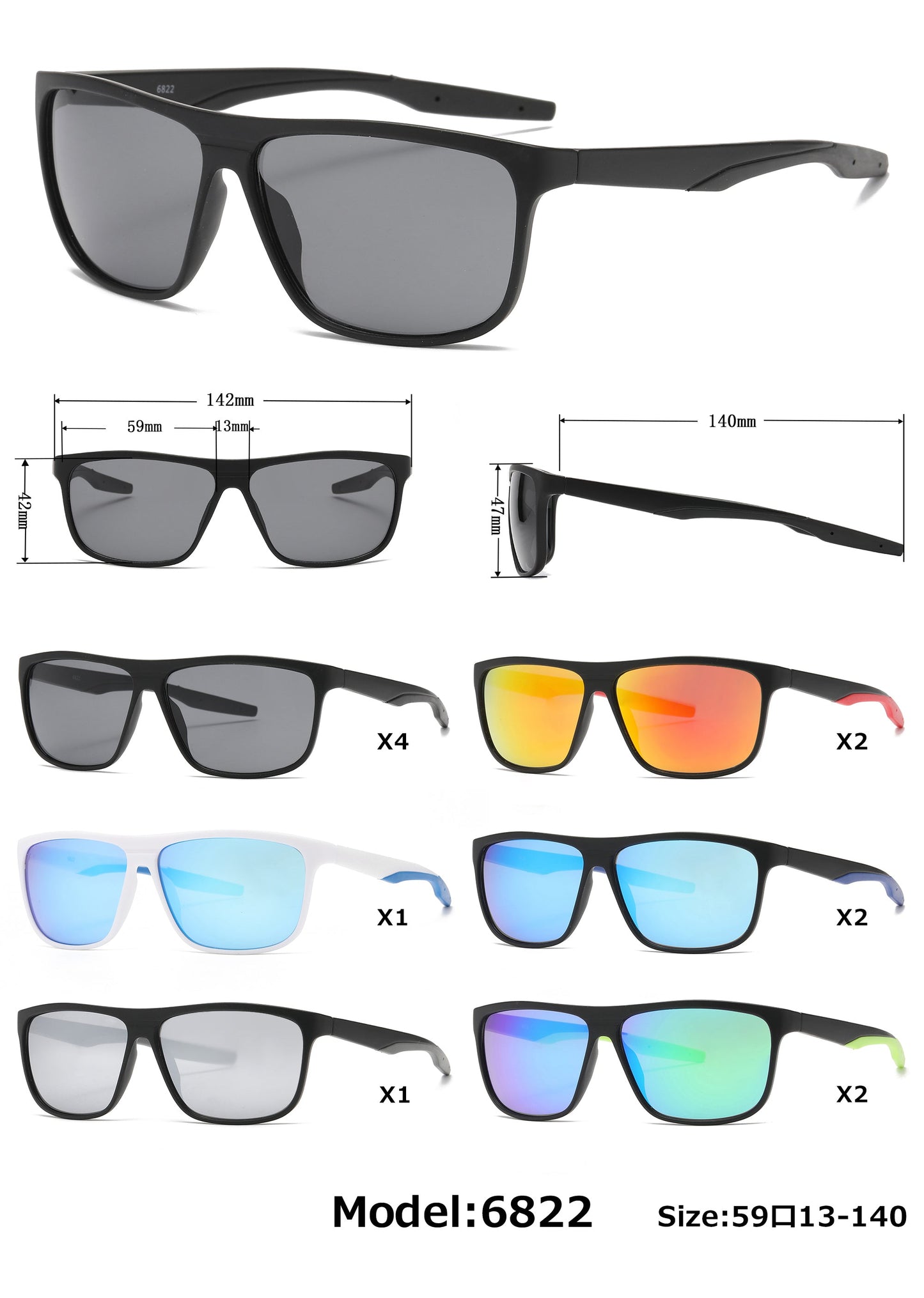 DS-6822 - Lentes deportivos con doble inyección y diseño resistente