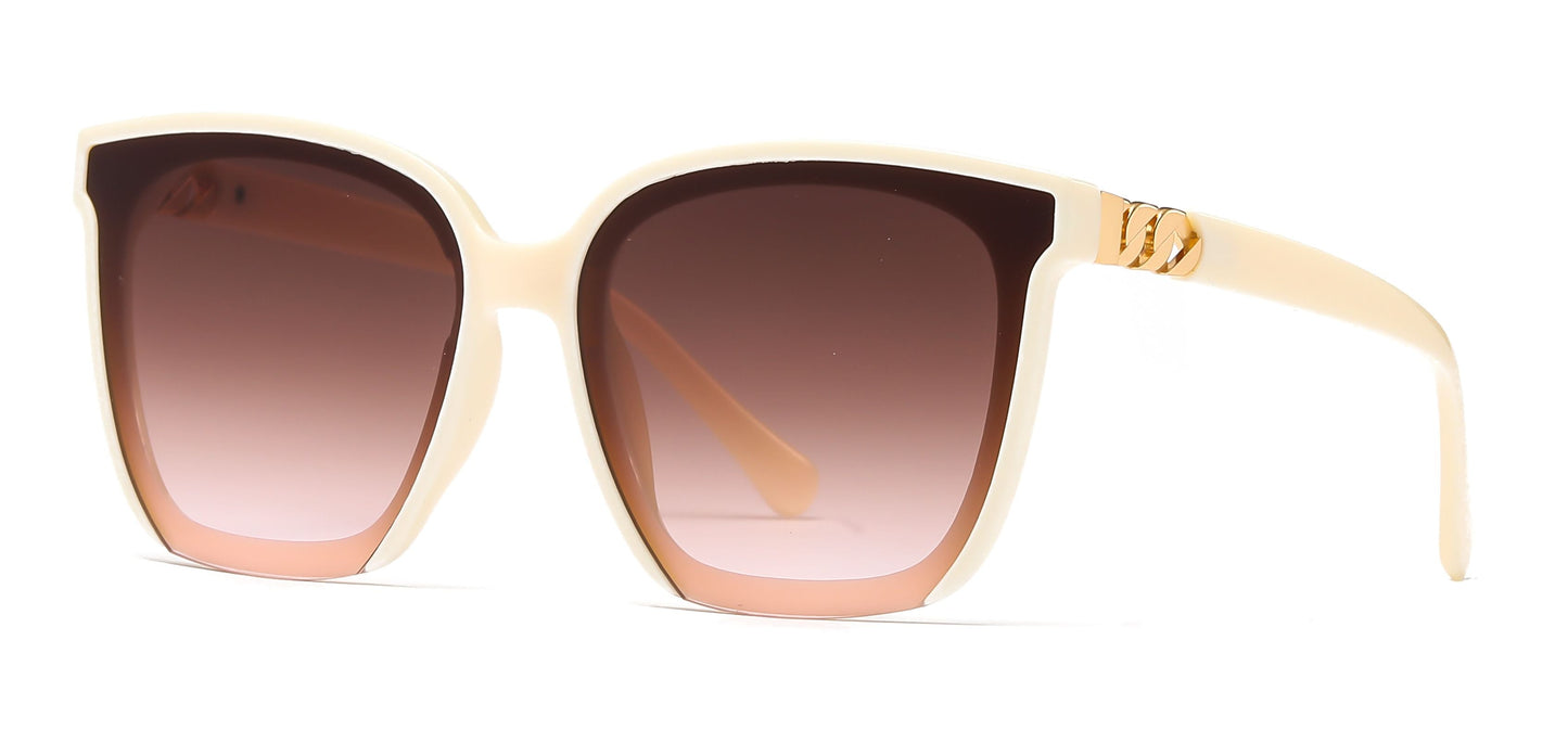 DS-2680 - Lentes de sol cuadrados estilo mariposa con mica plana