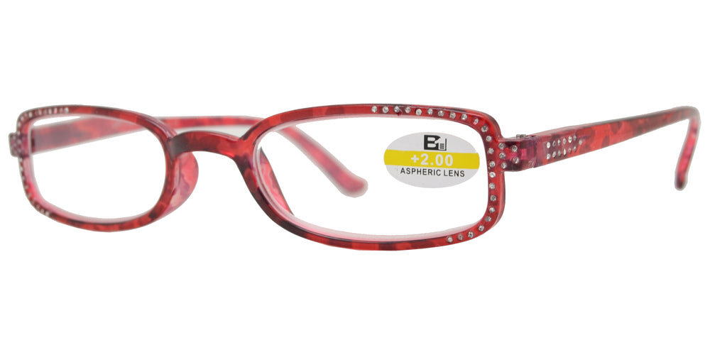 DS-RS 1128 - Lentes de lectura rectangulares pequeños de plástico con acabado mármol