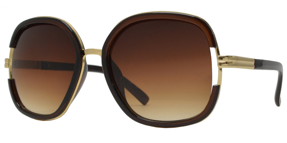 DS-7926 - Lentes cuadrados modernos con varillas metálicas y armazón plástico para mujer