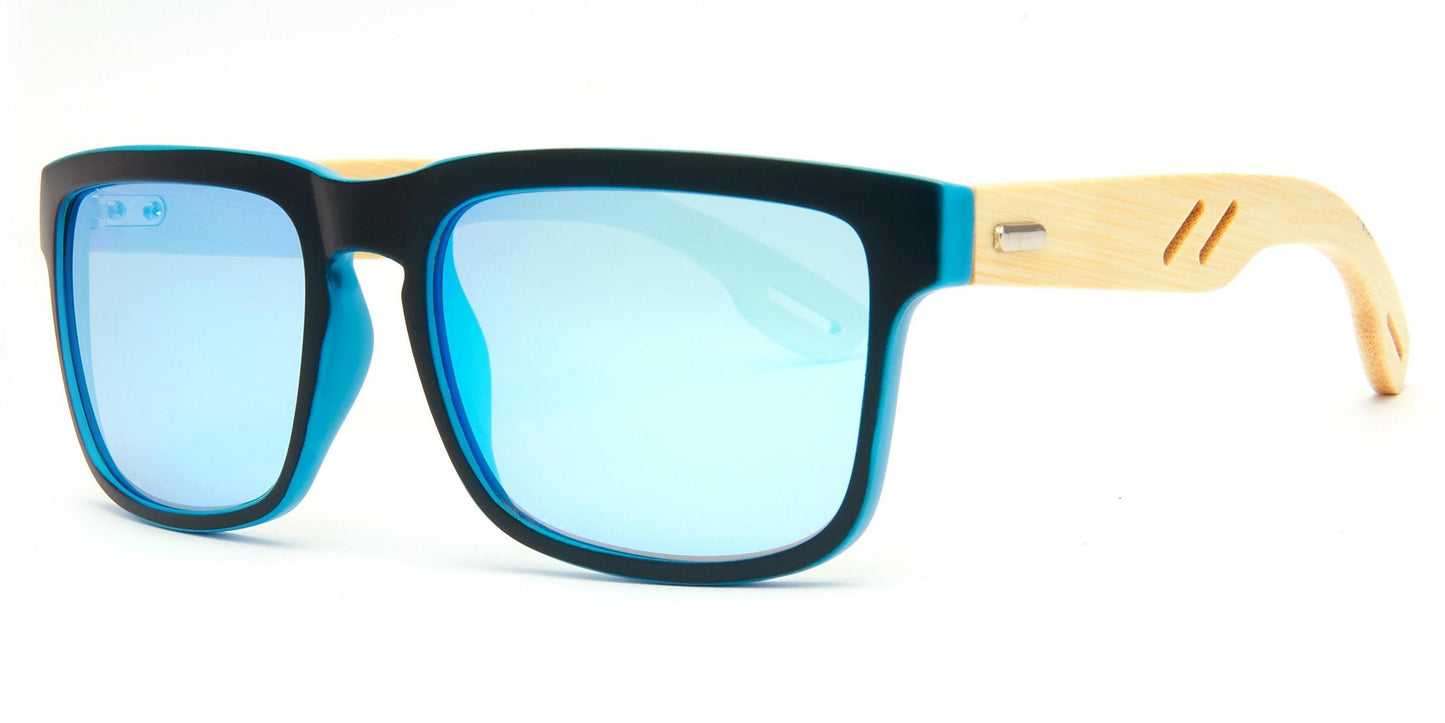 DS-8020 Bamboo - Lentes de sol rectangulares con diseño ecológico y marco de bambú
