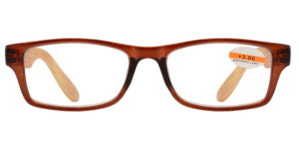 DS-RS 1149 - Lentes de lectura plásticos con diseño estampado tipo madera