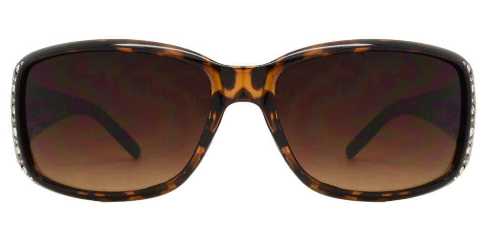 DS-7572 AX - Lentes rectangulares para mujer con pedrería y detalle metálico