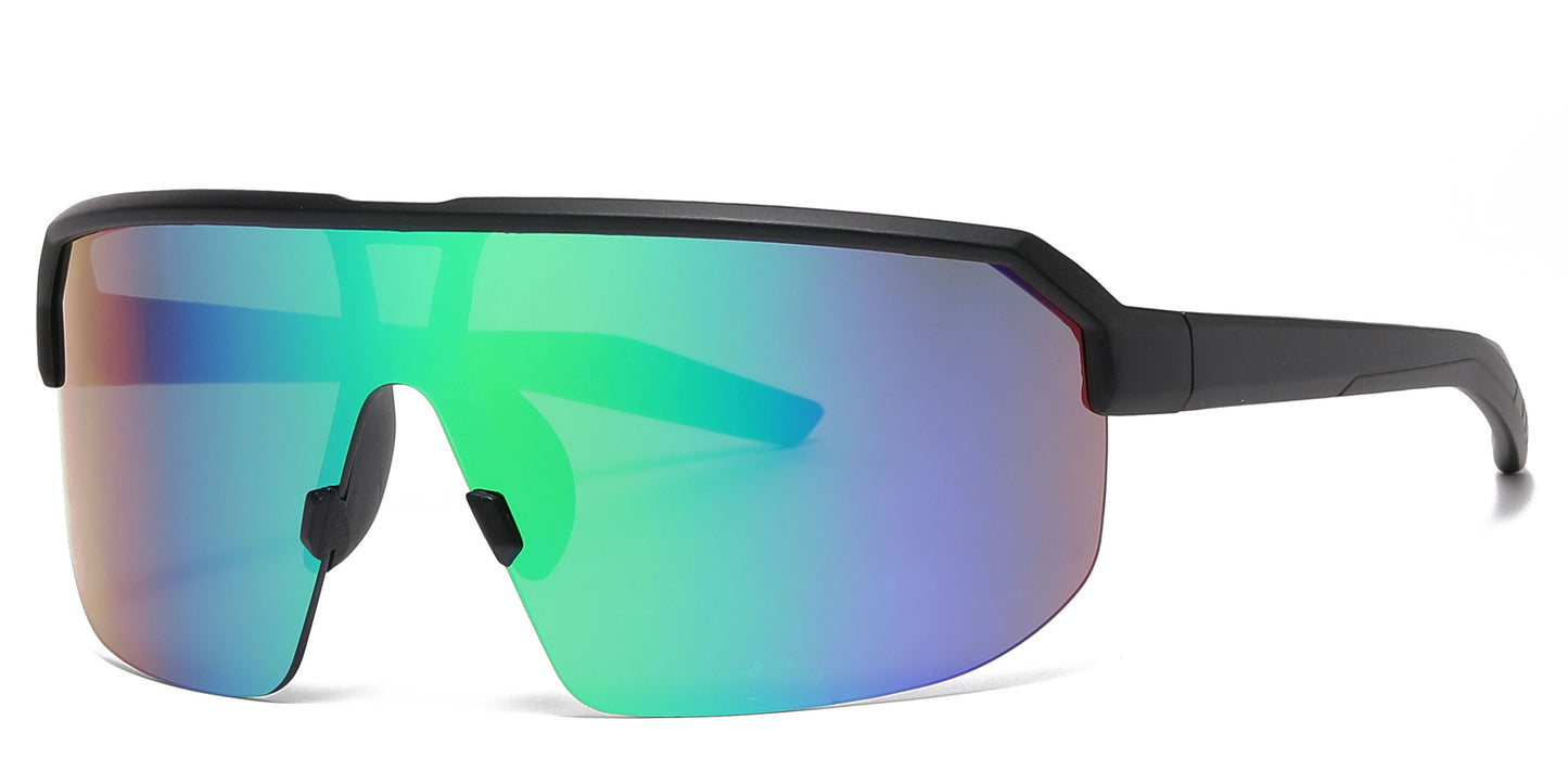 DS-4909 - Lentes deportivos para niños de media montura con lente tipo escudo y mica espejo