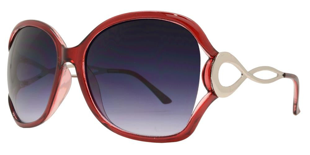 DS-7567 - Lentes de sol estilo mariposa con varillas metálicas decorativas