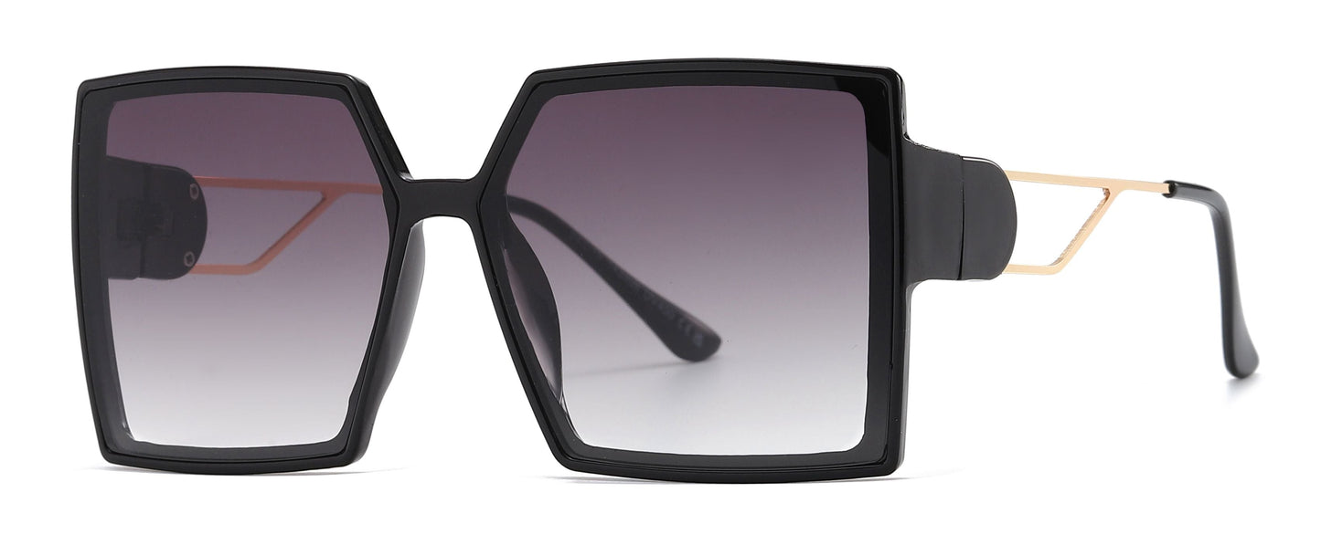 DS-8000 - Lentes cuadrados con mica plana y marco plástico de estilo moderno