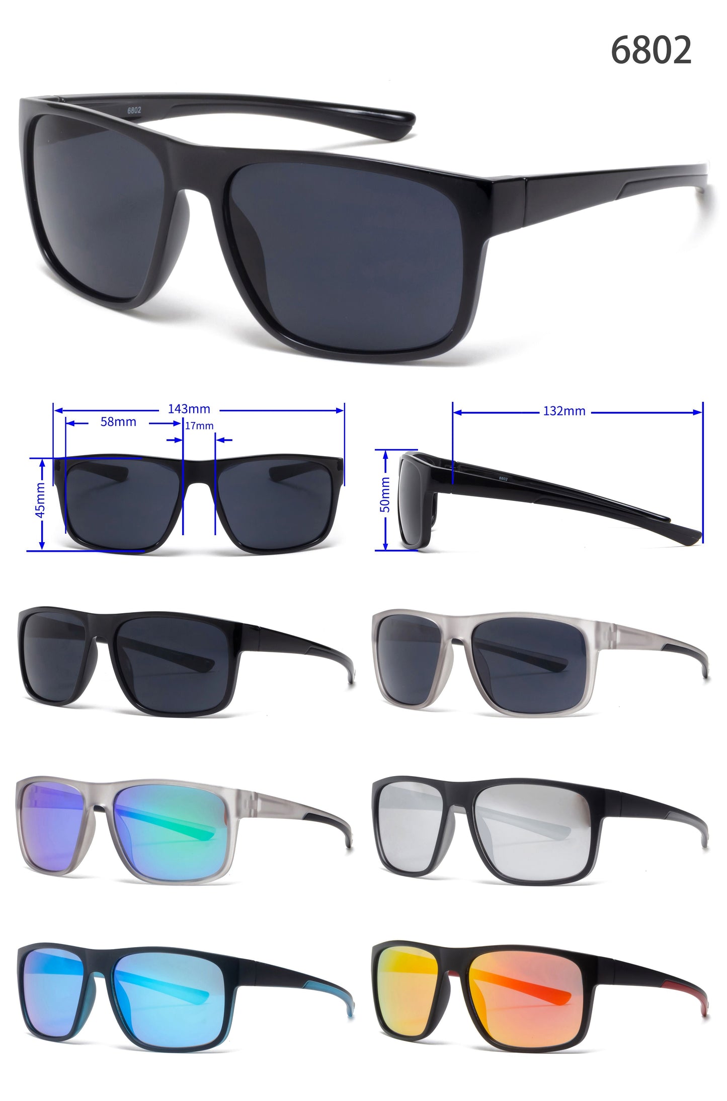 DS-6802 RVC - Lentes clásicos deportivos con mica espejo y diseño colorido
