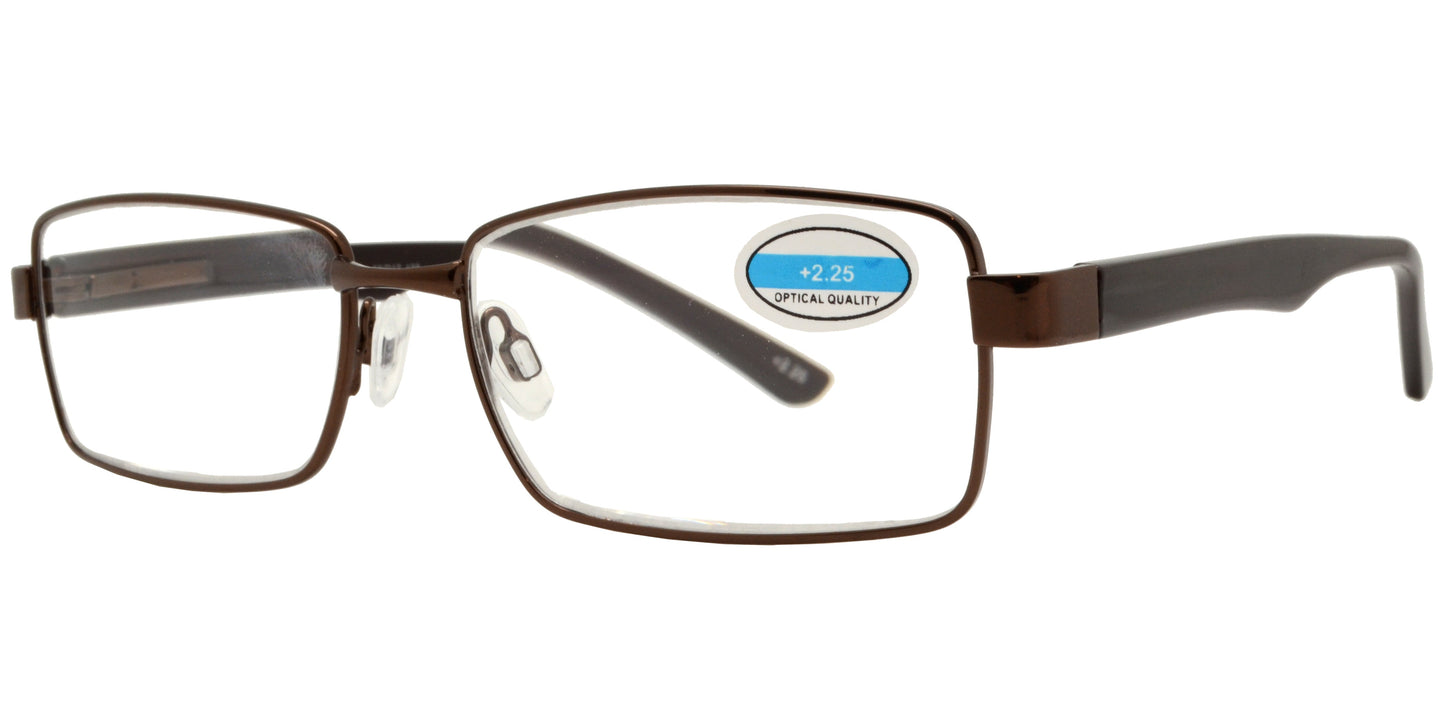 DS-RS 1206 - Lentes de lectura rectangulares metálicos con diseño clásico