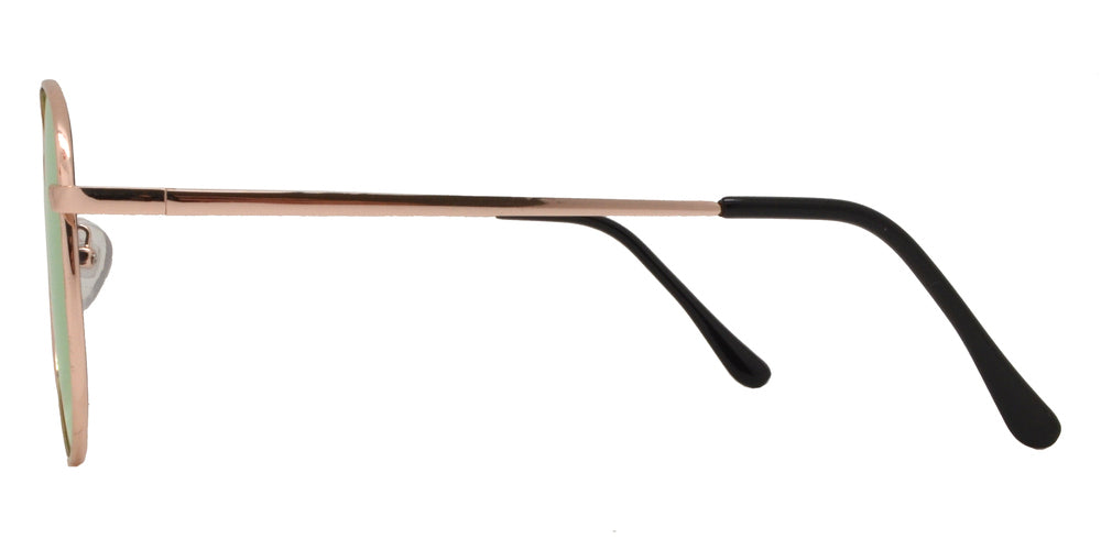 DS-8733 Pink - Lentes de sol estilo Aviador, metálicos con mica plana de espejo rosa