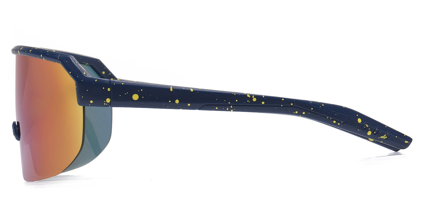 DS-4909 - Lentes deportivos para niños de media montura con lente tipo escudo y mica espejo