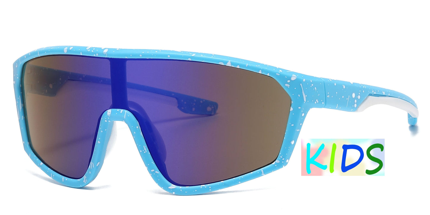 DS-4906 - Lentes deportivos para niños con diseño tipo escudo y lente de una sola pieza