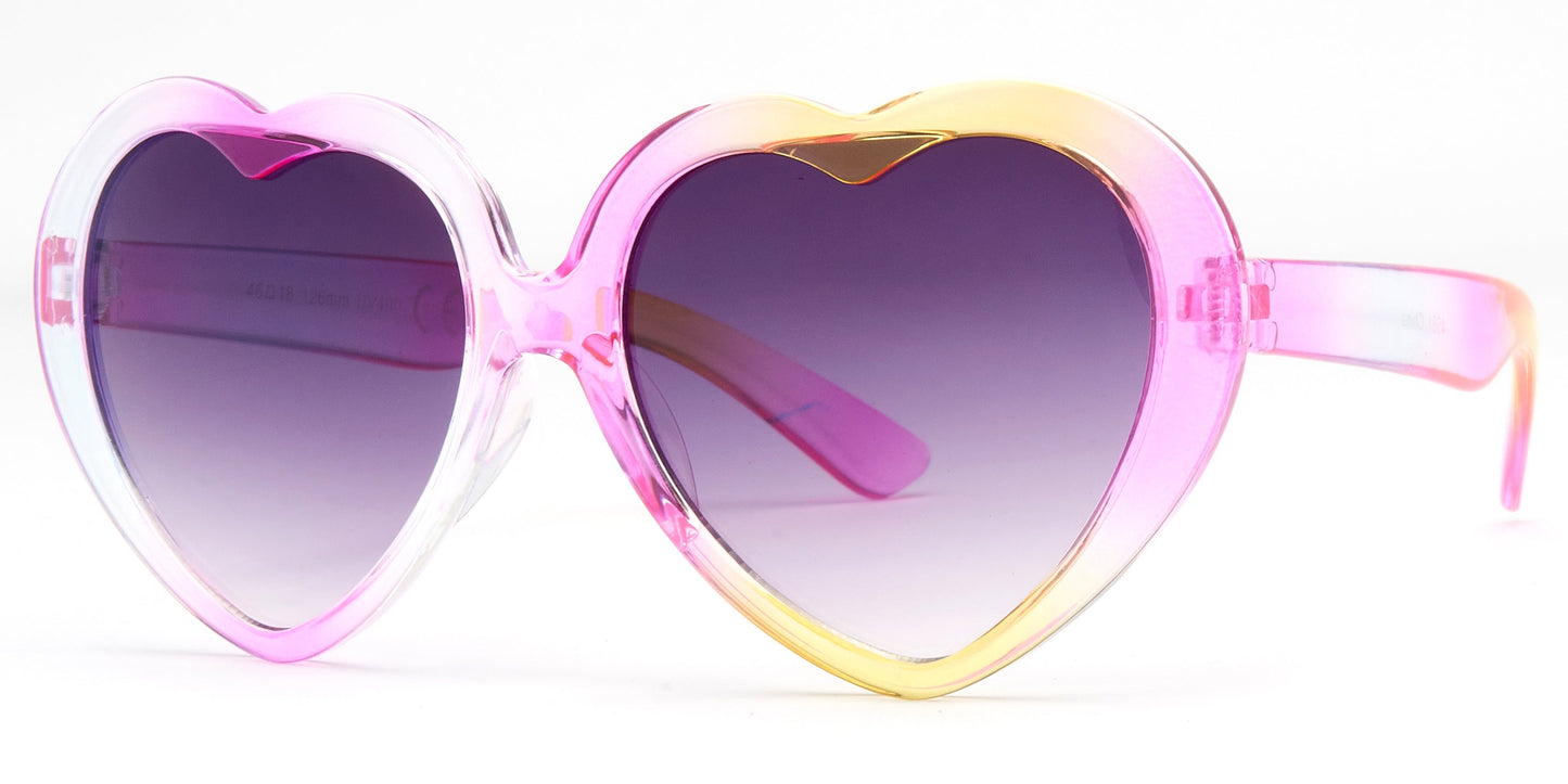 DS-4581 - Lentes de sol para niños con forma de corazón y marco plástico divertido