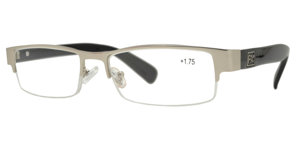 DS-RS 1266 +1.25 Black - Lentes de lectura media montura metálicos con marco grueso color Black (+1.25)
