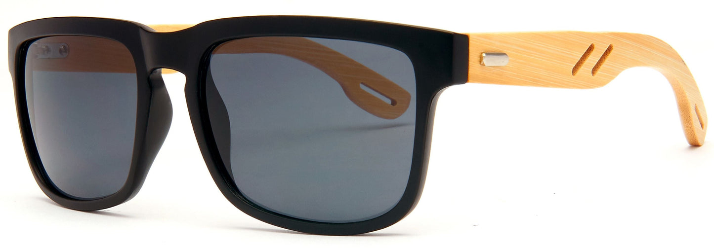DS-8020 Bamboo - Lentes de sol rectangulares con diseño ecológico y marco de bambú