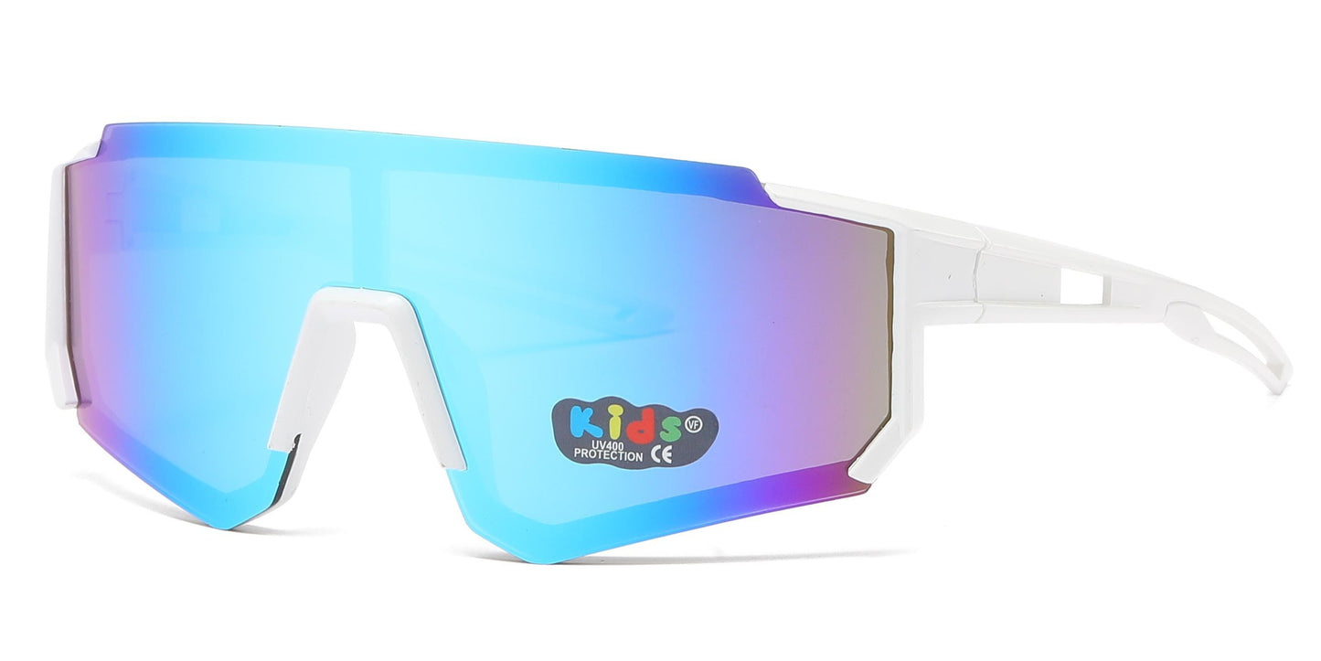 DS-4583 - Lentes deportivos para niños tipo escudo con mica espejo de color