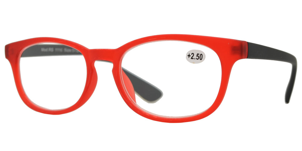 DS-RS 1116 - Lentes de lectura redondos Horn Rimmed con puente tipo Keyhole