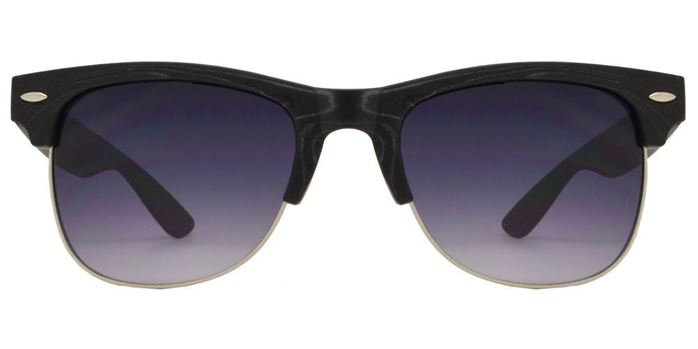 DS-7912 - Lentes de sol media montura estilo Horn Rimmed con acabado efecto madera